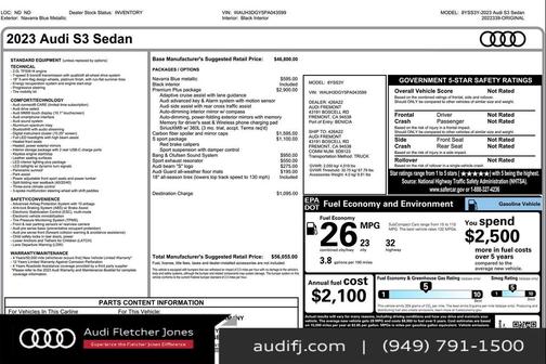 2023 Audi S3 Premium Plus TFSI quattro S tronic