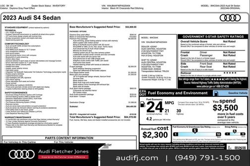 2023 Audi S4 Premium Plus TFSI quattro Tiptronic