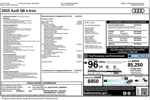 2025 Audi Q6 e-tron Premium Plus