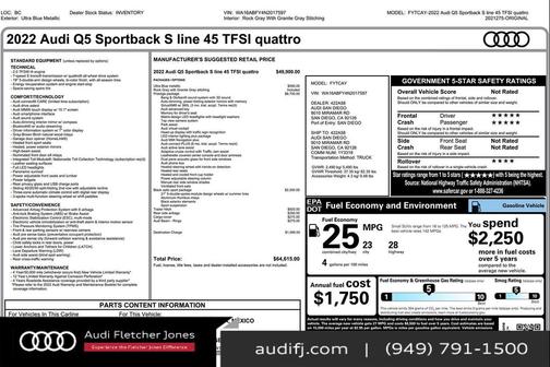 2022 Audi Q5 45 S line Prestige