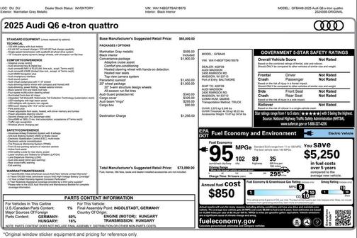 2025 Audi Q6 e-tron Premium quattro