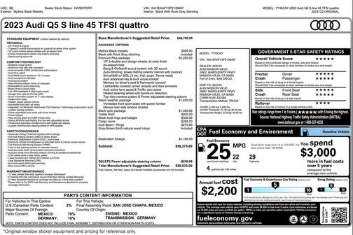 Mythos Black Metallic 2023 Audi Q5 45 S line Premium Plus