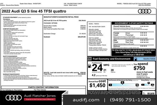 2022 Audi Q3 45 S line Premium