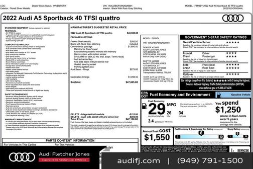 2022 Audi A5 Sportback Premium