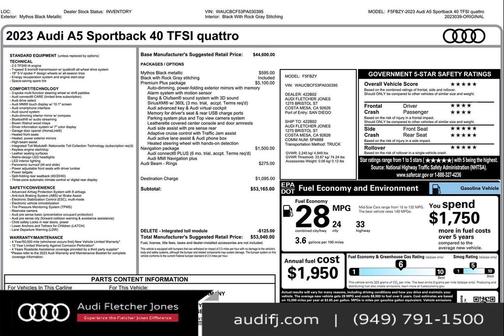 2023 Audi A5 Sportback Premium Plus