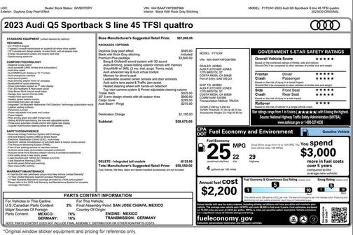 Daytona Gray Pearl Effect 2023 Audi Q5 45 S line Premium Plus