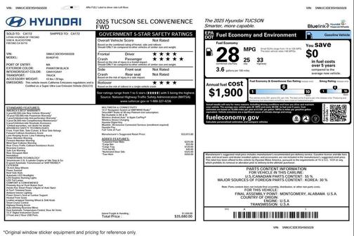 Phantom Black 2025 Hyundai TUCSON SEL Convenience
