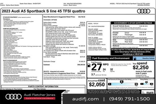 2023 Audi A5 Sportback 45 S Line Premium Plus
