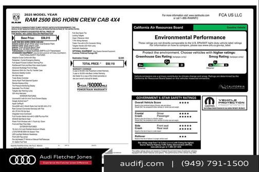 2025 RAM 2500 Big Horn Crew Cab 4x4 6'4' Box