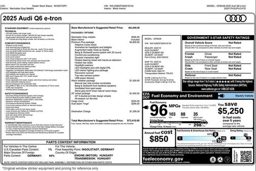 2025 Audi Q6 e-tron Premium Plus