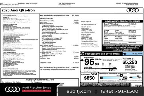 2025 Audi Q6 e-tron Premium Plus