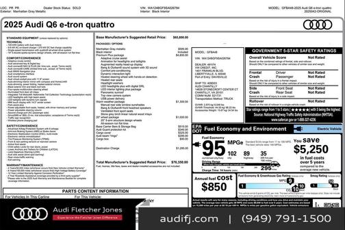 2025 Audi Q6 e-tron Premium Plus quattro