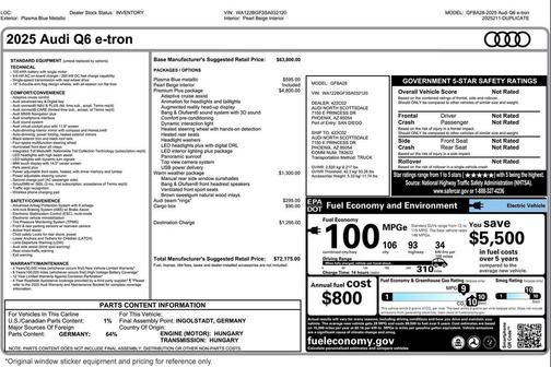 2025 Audi Q6 e-tron Premium Plus