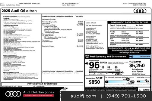 2025 Audi Q6 e-tron Premium