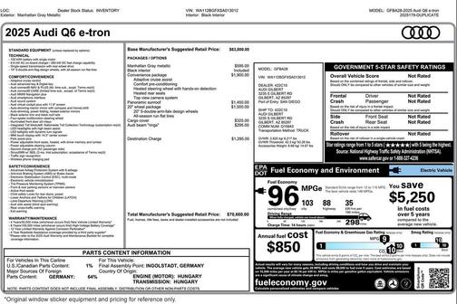 2025 Audi Q6 e-tron Premium