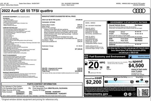 2022 Audi Q8 55 Premium Plus
