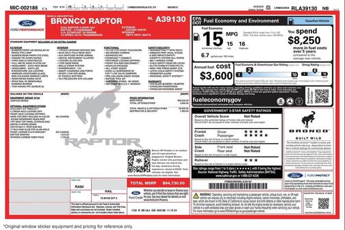 Oxford White 2024 Ford Bronco Raptor