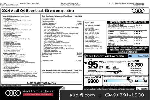 2024 Audi Q4 e-tron Sportback Premium Plus 50 quattro