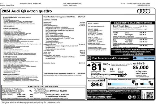 Magnet Gray 2024 Audi Q8 e-tron Premium Plus