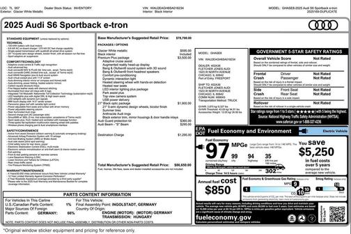 2025 Audi S6 e-tron Premium Plus