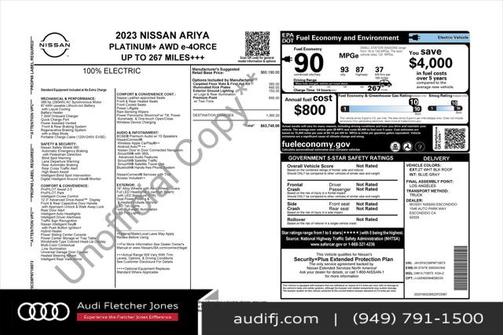 2023 Nissan ARIYA PLATINUM+