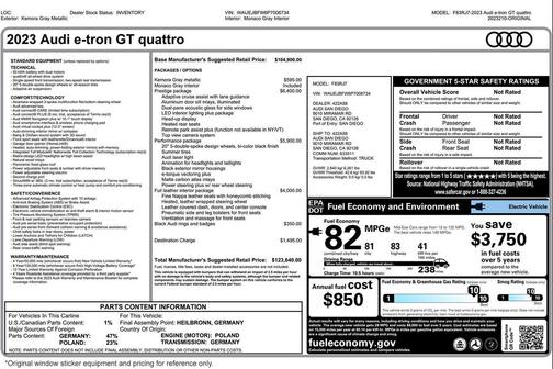 2023 Audi e-tron GT Prestige quattro