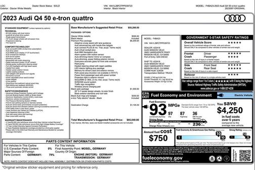 Glacier White Metallic 2023 Audi Q4 e-tron Premium Plus 50 quattro