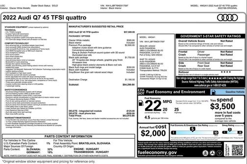 2022 Audi Q7 45 Premium Plus