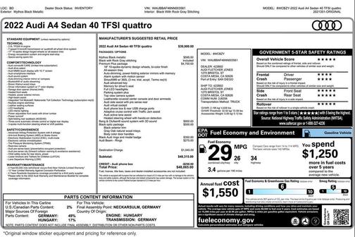 2022 Audi A4 40 Premium Plus