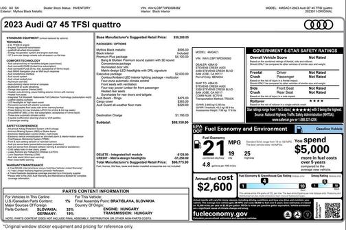 Mythos Black Metallic 2023 Audi Q7 45 Premium Plus