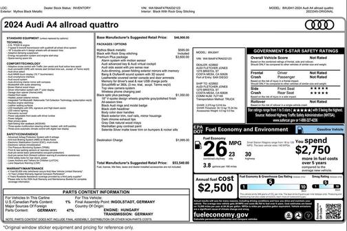Mythos Black Metallic 2024 Audi A4 allroad 45 Premium Plus