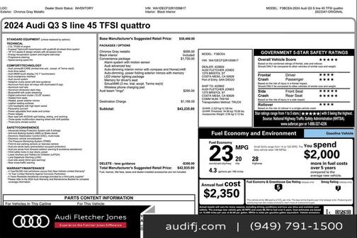 2024 Audi Q3 Premium 45 TFSI S line quattro Tiptronic