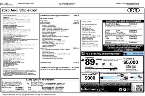 2025 Audi SQ6 e-tron Prestige quattro