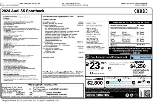 2024 Audi S5 Premium Plus TFSI quattro Tiptronic