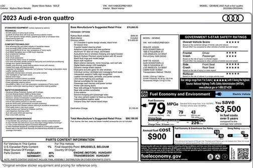 Mythos Black Metallic 2023 Audi e-tron Chronos