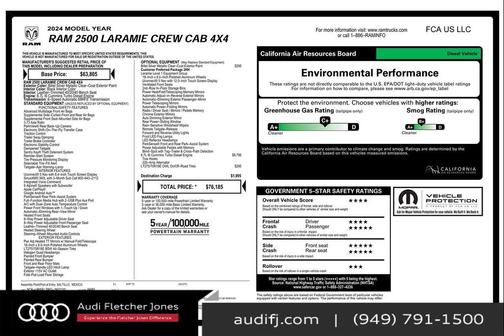 2024 RAM 2500 Laramie Crew Cab 4x4 6'4' Box
