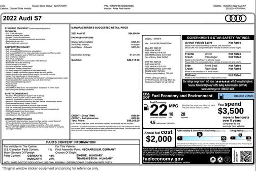 2022 Audi S7 Premium Plus TFSI quattro Tiptronic