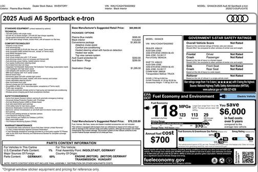 2025 Audi A6 e-tron Premium