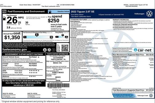 2022 Volkswagen Tiguan 2.0T SE