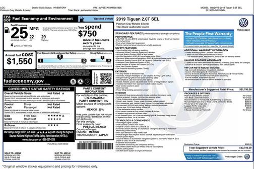 2019 Volkswagen Tiguan 2.0T SEL
