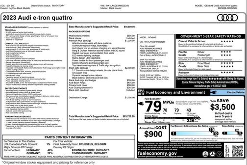 Mythos Black Metallic 2023 Audi e-tron Premium Plus quattro