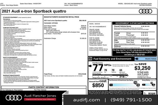 2021 Audi e-tron Sportback Premium