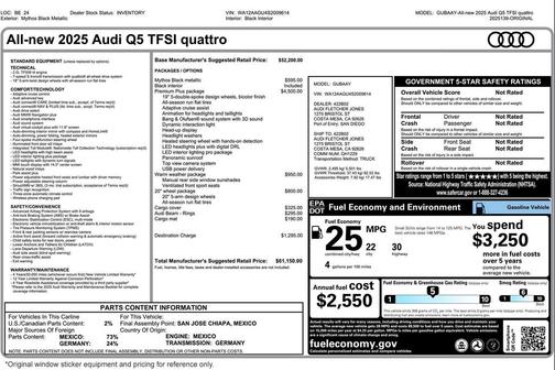 Mythos Black Metallic 2025 Audi Q5 Premium Plus TFSI quattro S tronic