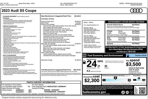 2023 Audi S5 Premium Plus TFSI quattro Tiptronic