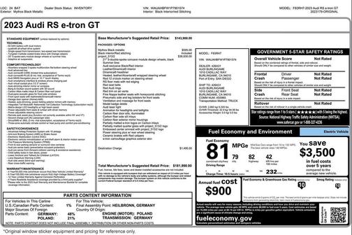 Mythos Black Metallic 2023 Audi RS e-tron GT quattro