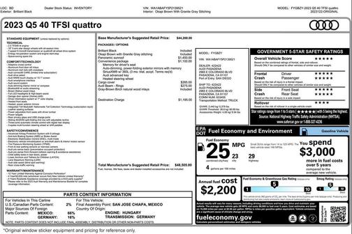Brilliant Black 2023 Audi Q5 40 Premium