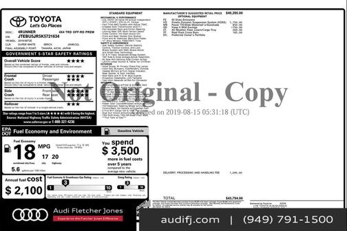 2019 Toyota 4Runner TRD Off Road Premium