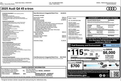 2025 Audi Q4 e-tron Premium 45 RWD