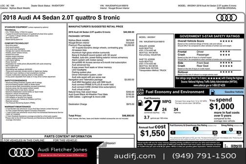 2018 Audi A4 2.0T Premium Plus