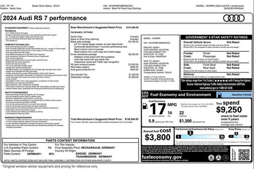 2024 Audi RS 7 4.0T Performance
